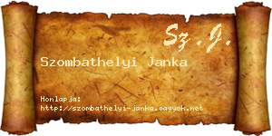 Szombathelyi Janka névjegykártya
